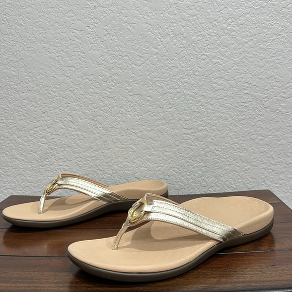 Vionic Tide Aloe Metallic Orthotic Leather Sandals Size 12 - Picture 4 of 7